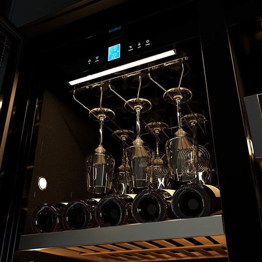 BAIKAILUN double-door thermostatic wine cabinet with double-door door ultra-thin and can be embedded in air-cooled frost-free thermostatic wine cabinet office household tea beverage liquor wine fruit preservation refrigerated display cabinet 1.78 meters dual temperature red wine ice bar 49 bottles thin section