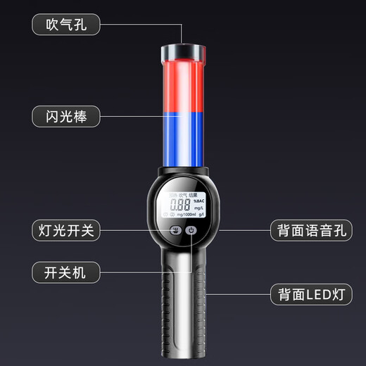 Pilot Alcohol Tester Traffic Police Special Drunk Driving Detector High-Precision Air Blowing Alcohol Testing Instrument Intelligent Voice