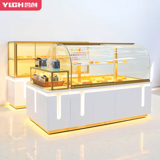 Yuch 24 años Nuevo gabinete de pan curvado Pantallado de pan Gabinete Bread Bread Bread Gabinet Gabinet Gabinet Gabinet Costa de vidrio comercial 9848 Mid-Dao Gabinete de un metro Precio