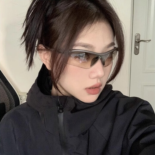 LESCA LUNETIER欧美户外运动高特眼镜骑行登山夜骑太阳镜连体护目防风镜墨镜男女 蓝框蓝膜【赠全套包装】