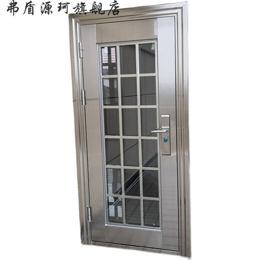 XMSJ不锈钢门304不锈钢防盗门大门双开门乡村大门车库玻璃门家用单门 款式9721