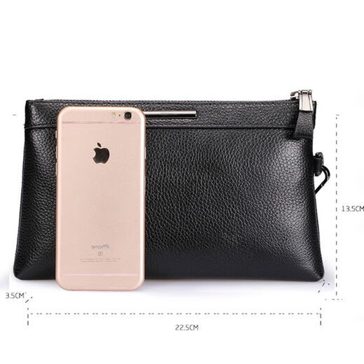 Kuqidaishu neuer Männerkupplungsbeutel Herrenbeutel große Kapazität Handtasche Geschäfte Casual Top Schicht Weiche Lederhandtasche Brieftasche [Echtes Leder] Khaki