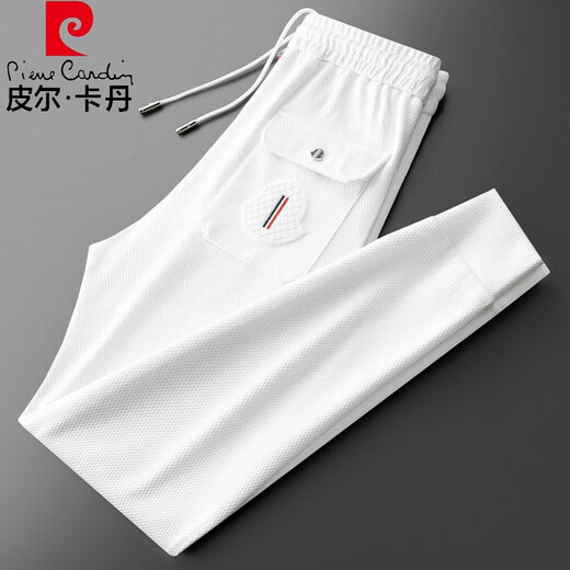 Pierre Cardin Light Luxury Ananas Pantalon blanc Pantalon pour hommes Slim Fit Ties haut de gamme European Elastic Sports Pantals pour hommes Gray XL Recommandé 120-140jin [Jin est égal à 0,5 kg]