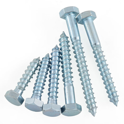 JINGGONG JINGGONG Hexagonal self-tapping wood screws Hexagonal self-tapping wood screws Hexagonal wood screws 7L M8*60 (10/full thread) blue and white zinc