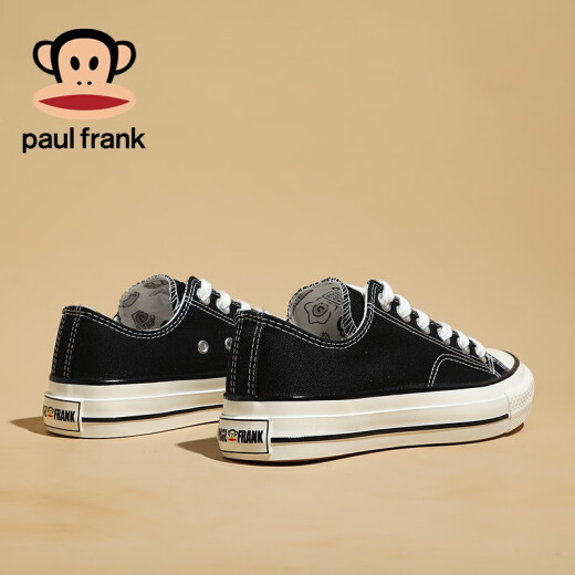 大嘴猴（paul frank）帆布鞋女学生青少年男女同款韩版高帮鞋街拍休闲鞋女生板鞋 1047黑色 39