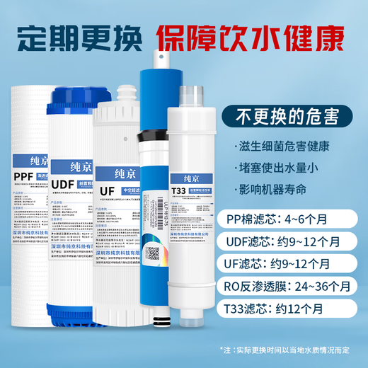 纯京适配安吉尔净水器滤芯A6 A4 V6 J2577 T1C J1205 V3P J2577/J2313/4030/J2305/J2405 A8 J1205配件 J1105-R0B8【全套五支】