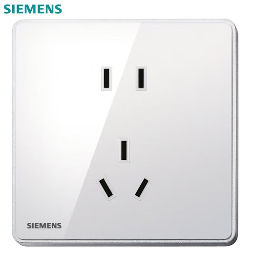 西门子（SIEMENS） 开关插座面板 电源插座睿致系列象牙白钛银睿智插座 10A二三插 五孔 插座