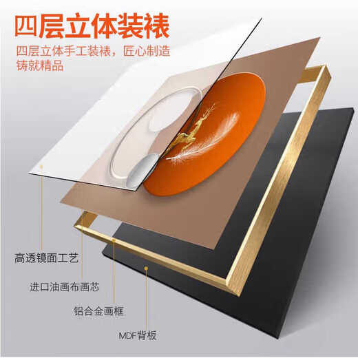 奥瀚现代简约客厅装饰画轻奢沙发背景墙挂画2025高级感大白墙三联壁画 JD13757 左右50*70中间90*70 纹理油画布铝合金黑框