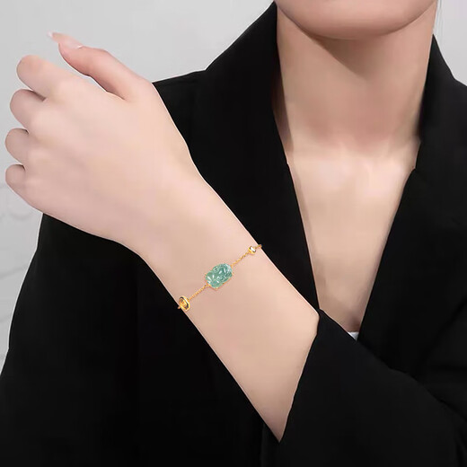 Cuiyingfu Natural A-Grade Jade Blue Water Pixiu S925 Silber eingelegtes Armbandeis Jade Männer und Frauen High-End-Handdress