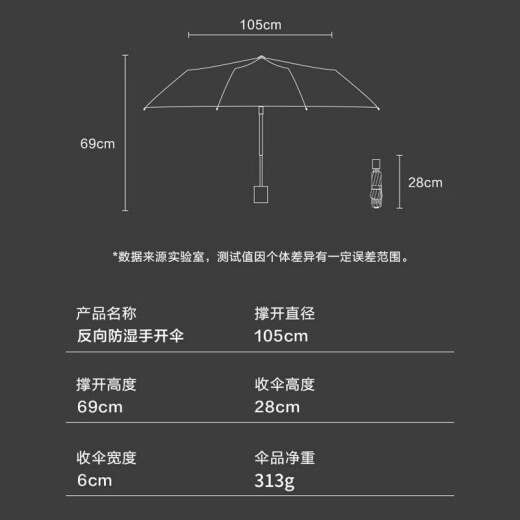 Reverse manual umbrella made in Tokyo, rain or shine, men's umbrella reinforced with 8 ribs