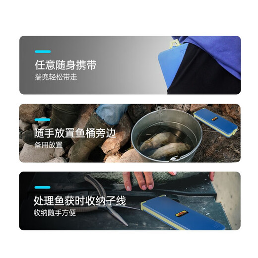 Sichuan Pinshe fishing sub-line box small competitive ultra-thin multi-layer mini large-capacity fishing tackle box four-sided sub-line hanging box three layers/blue extra large size about 32cm