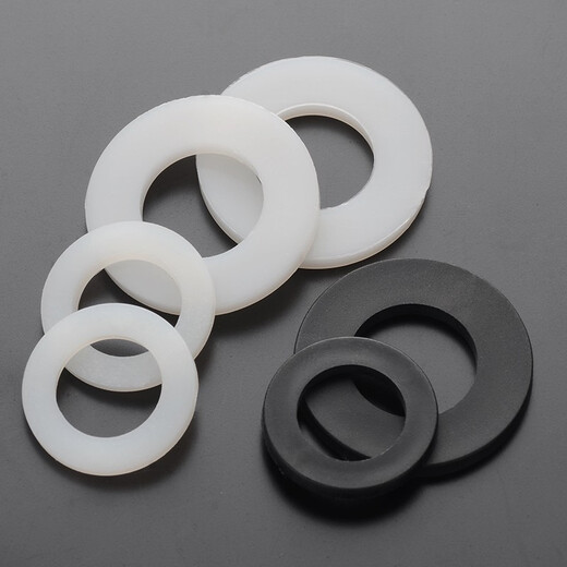 JINGGONG GB97 Nylon Washer Nylon Gasket Plastic Gasket Washer Insulating Washer Gasket Nylon Flat Washer 20% Off White M4*9*1 (200 pieces)