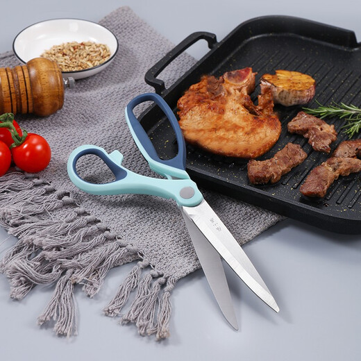 Zhang Xiaoquan barbecue scissors kitchen household extended stainless steel scissors steak barbecue chicken steak restaurant special kitchen scissors J20660100 two-color barbecue scissors
