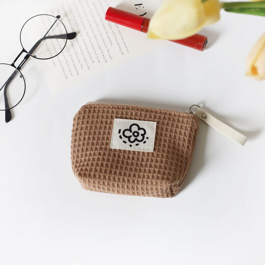 OEMG ZIP Billetera Mini Waffle Small Willet Ins Fresh Student Llevar bolsas de monedas Almacenamiento de lápiz verde Bolsa pequeña