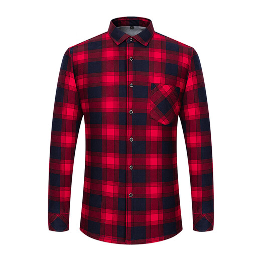 Uniqkuku Offizielle Website 2024 Neues Winterplaid plus Samthemd für Männer mittleren Alters und älteren Menschen verdicktes warmes Hemd 9903 L