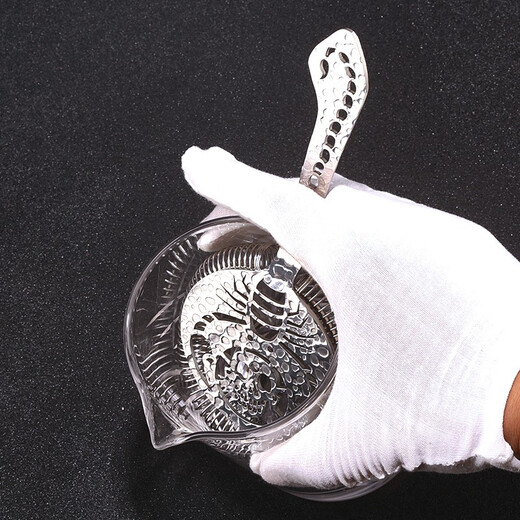 Bar Soul T8012 Skull Ice Filter Stainless Steel Japanese Hammer Line Cutting Process Filter Ice Separator Strainer T8012 Hammer Skull Ice Filter