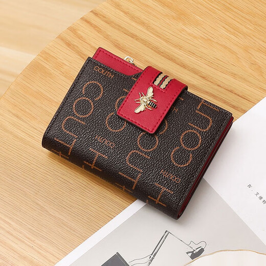 CUADEN KLLIATM light luxury clutch new bag women's wallet short coin purse female wallet birthday gift for girlfriend and wife coffee with red gift box 2025 high-end girl bag practical and heart-warming gift for wife, mother and elders