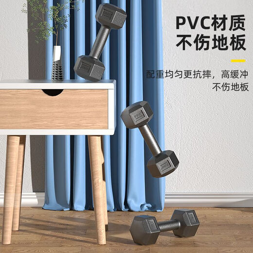 Dumbbell men's home fitness student hexagonal 2kg 5kg rubber-coated arm training female 10kg fitness equipment small dumbbell 2kg single