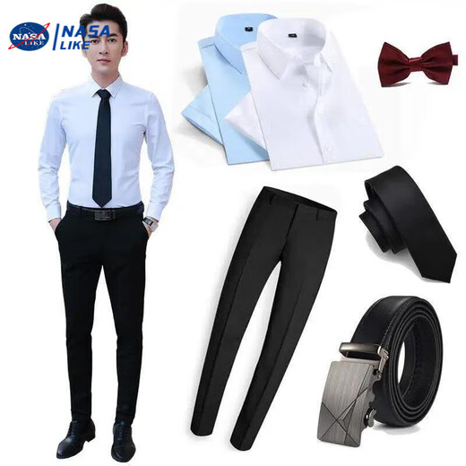 Traje nasalike set de tres piezas corbata de tres piezas coreano del novio del novio del novio del novio de la boda camisa camiseta + pantalones mensajes de color 2xl