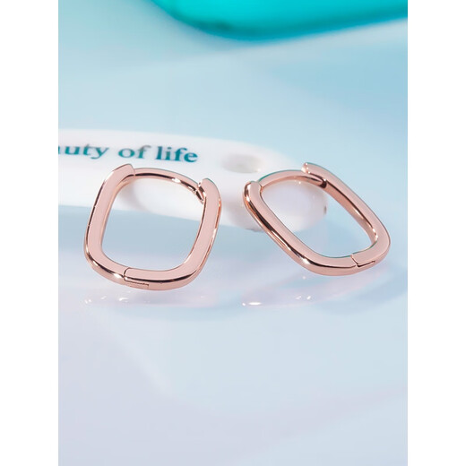 Yadige 18k gold earrings 2024 new rose square earrings for women fashion new yellow earrings geometric rose gold-1 pair