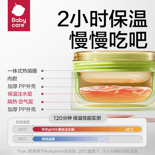 babycare儿童餐具宝宝注水保温碗吸盘碗辅食碗防摔婴幼儿恒温碗拉文迪青