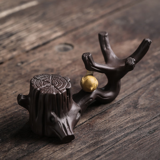 An Junsheng wholesale Xishangmeibiao purple sand tea pet ornaments cover tea drain holder filter base Kung Fu tea set tea ceremony spare parts standard orange Xishangmeibiao-Zhu Ni