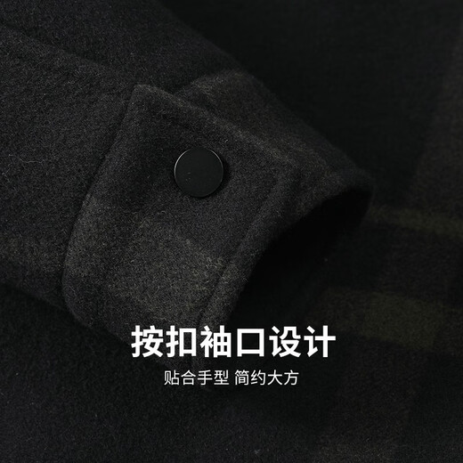 Dances with Wolves Down Liner Wool Plaid Jacket Men's 2025 Autumn and Winter New Thick Warm Lapel Jacket 1096 Dark Green 202 L (175)