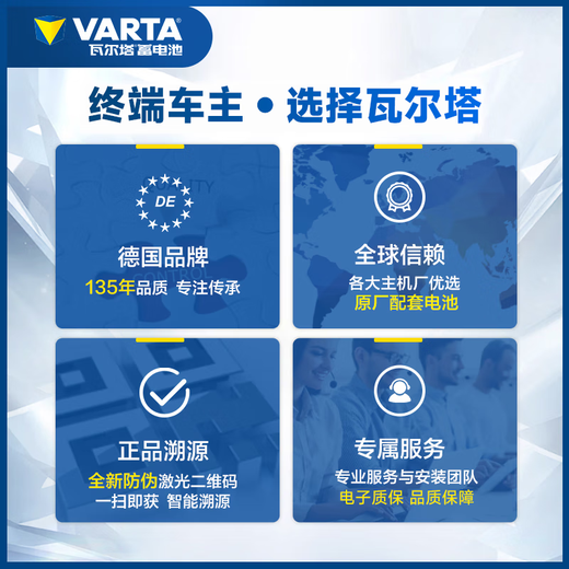 Varta Car Battery Battery Battery Blue Etikett 20-72 Peugeot 307/308/3008/408/4008/508/5008