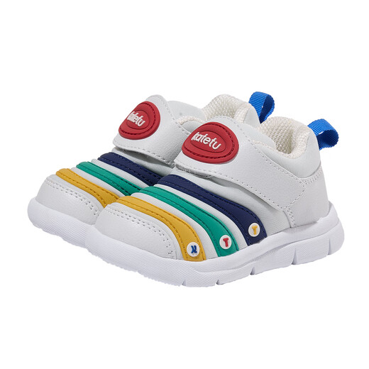 Carter Rabbit Caterpillar Children's Shoes Autumn and Winter Plus Velvet Children's Sports Shoes Soft Sole Kindergarten 1-3 Years Old Toddler Shoes Non-Slip Casual Shoes Beige Blue 24 Inner Length 14.5cm Foot Length 13.6-14.2