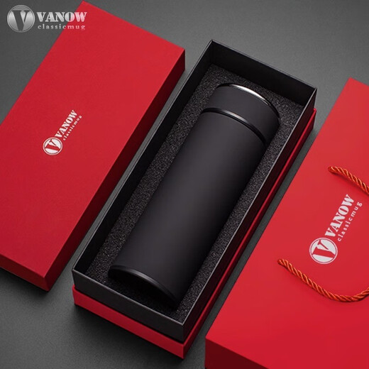 Vanow Father's Day Thermos Cup Men and Women's Tea tasse haut de gamme 316 acier inoxydable Gravure personnalisée Business Gift Water Cup Business Black