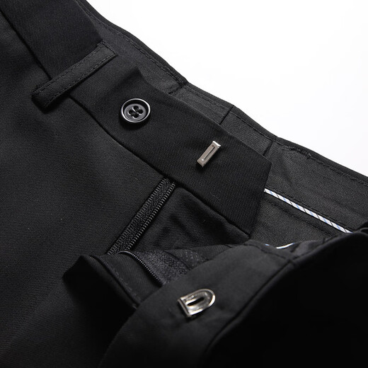 ROMON suit men's business slim formal dress groomsmen suit groom suit single button suit black 2XL