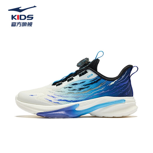 Hongxing Erke (ERKE) children's shoes autumn new sports shoes children's unisex knob buckle cushioning running shoes microcrystalline white/pool blue 36