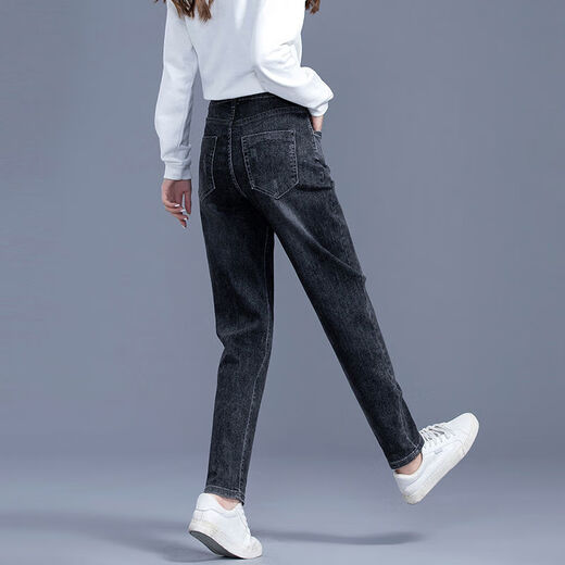 Shokaren 200jin [Jin est égal à 0,5 kg] pantalon pour le travail et le travail pour les femmes en automne et en hiver jeans Harren pour les femmes 2025 Nouveaux pantalons simples bleus lâches 9905 26 _ Code suggère 80-90jin [Jin est égal à 0,5 kg]