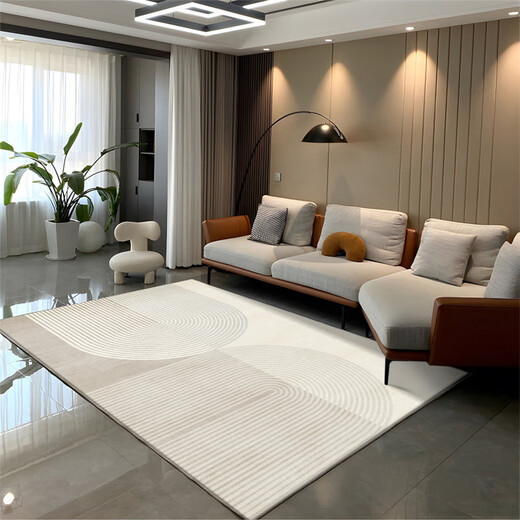 Gudie thickened loop velvet cream style living room coffee table large carpet sofa bedroom ins light luxury wash-free sound insulation loop velvet tpr-2586 customized