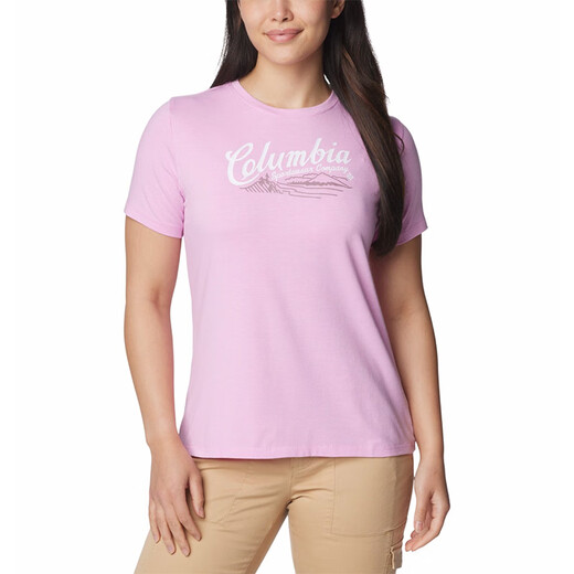 Columbia Columbia 2025 Producto de primavera y verano Nuevo producto al aire libre Sports de cuello redondo de manga corta y camiseta informal a media manga AP3242 686 170/92A/XL