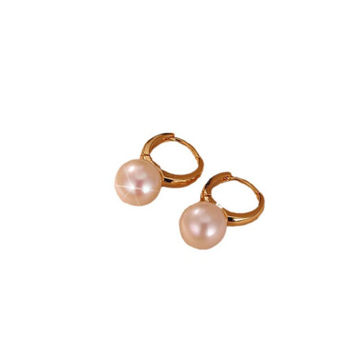 Freshwater pearl earrings for women in the wild, light luxury, high-end earrings, 2025 new style French earrings, Valentine's Day gift for girlfriend, 6-7MM round natural pearls