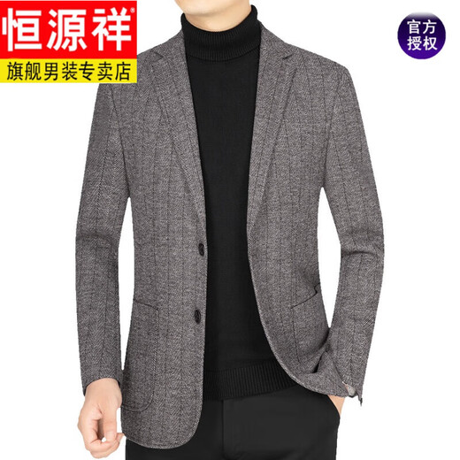 Hengyuanxiang woolen suit jacket men's 2025 new style middle-aged men's casual casual suit for dad, versatile new product, gray 175/L