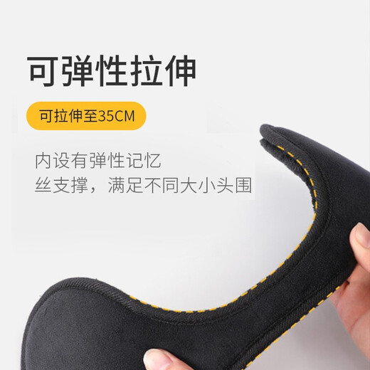 Bovonik earmuffs warm men and women earmuffs earbags autumn and winter solid color plush earmuffs back-worn thickened warm and cold-proof ear protection solid color velvet earmuffs black