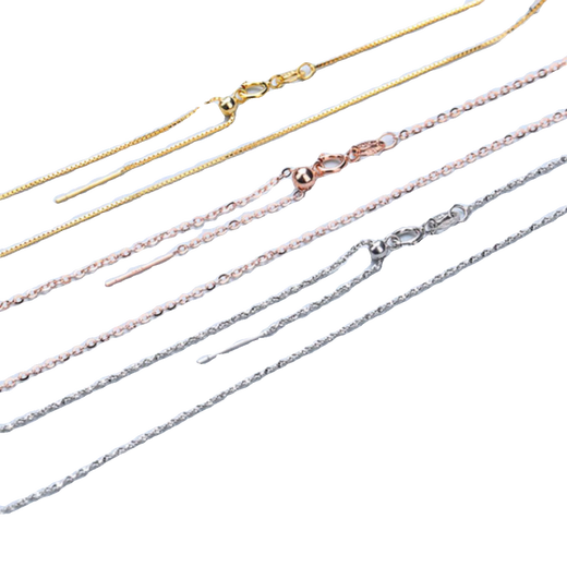 Fat Donglai's same style 18k gold necklace pin chain Chopard chain O-shaped chain rose gold colored gold plain chain 0.9mm thick platinum snake bone chain total length 45 cm can be adjusted freely