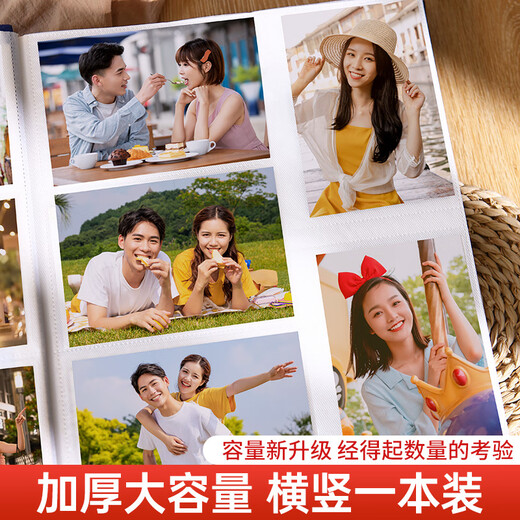 大洋花油画相册本大容量纪念册家庭1000张插页5678寸照片情侣宝宝成长记录册混合尺寸相片定制收纳册影集 《春动》 【送礼盒】混装567810寸694张