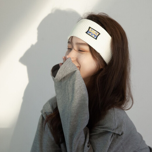 Ililuo retro knitted headband for women's daily autumn and winter all-match face wash headband wool elastic sports yoga warm headband black