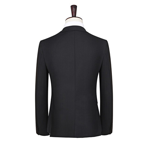 Haipaihaoyu costume de costume pour hommes Slim Business Formal Wear Interview Professional Veste Double fente Robe de mariée Meilleur homme Suit une version Black Two Button [Costume + pantalon] xl (175)