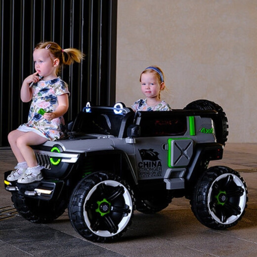 Fanku (FKU) tank 300 children's electric vehicle double off-road vehicle boy and girl baby remote control sitting on the baby stroller birthday children's gifts big-size white 12A battery + soft seat - hard wheel