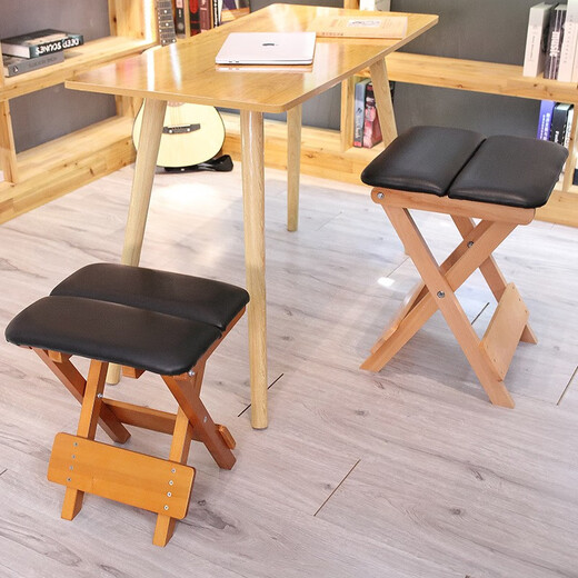 Theratools Zen Soft Folding Chanrou Stool New Solid Wood Portable Yoga Pilates Exercise Stool Petal Pad Gray Large Chanrou Stool