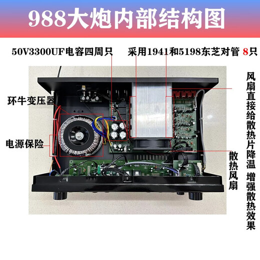Starklok 9898 High Power 5.1 Independent Subwoofer-Portverstärker mit Bluetooth Hi-Fi Housed Conference Karaoke-Fieber-Verstärker Audioverstärker HiFi 9898BT-5.1 Independent Subwoofer Port