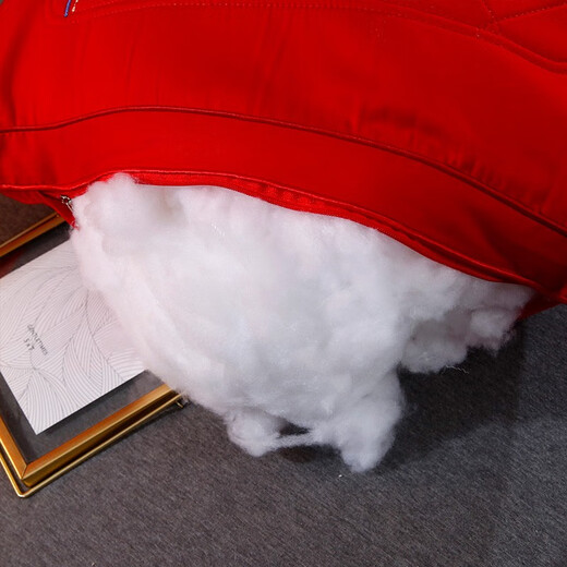 Nanjiren (Nanjiren) wedding pure cotton wedding pillows, a pair of home double embroidered big red pillow cores, couple wedding wedding pillows, whole head cores, loving each other, 48X74cm, one pair