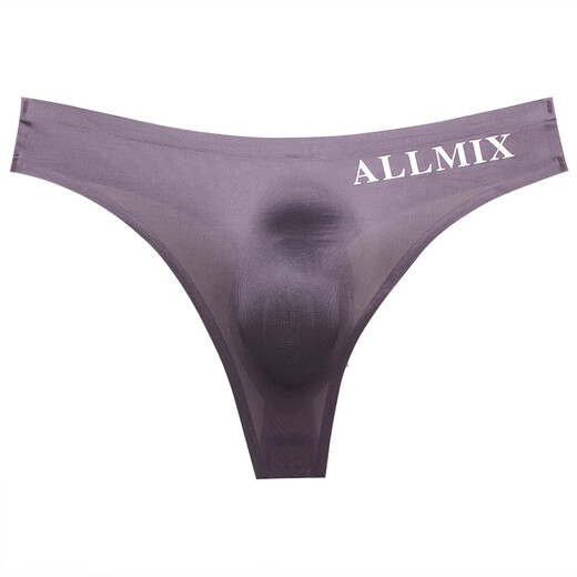 
Ye Zimei Men's underwear sexy U convex sports fitness letters thin transparent ice silk low waist without marks and hips exposed thong T-pants flesh color XL
