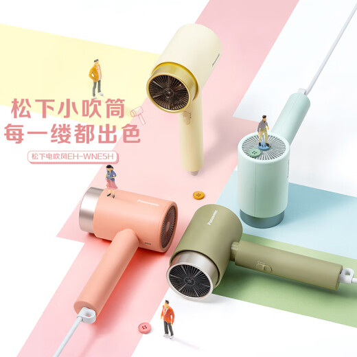 松下（Panasonic） 电吹风机大功率高速大风力速干便携老婆女友礼盒款负离子吹发护发电吹风筒EH-WNE5H绿色 EH-WNE5H 海盐苏打蓝-A