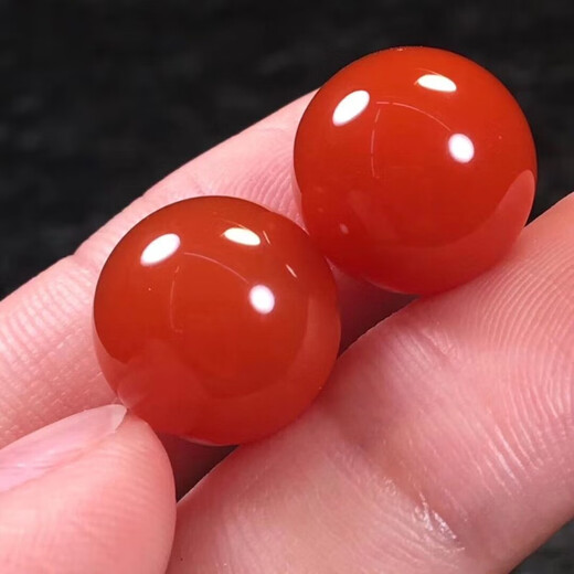 Lianju Collectible Baoshan Willow Material Nanhong Loose Beads Single Beads Chili Red Full-Colored Multi-treasure Bracelet Beads 16MM Baoshan Nanhong Single Beads