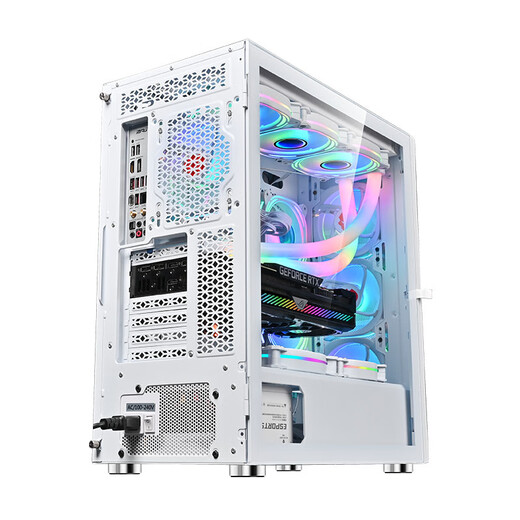 Wanjia 360 wassergekühltes Computergehäuse E-ATX ATX/MATX Motherboard Glasseite transparentes Hauptgehäuse 4090 lange Grafikkarte luftgekühltes Gehäuse Desktop Wanjia 360 weiß + 6 Yingcai fester Farblüfter